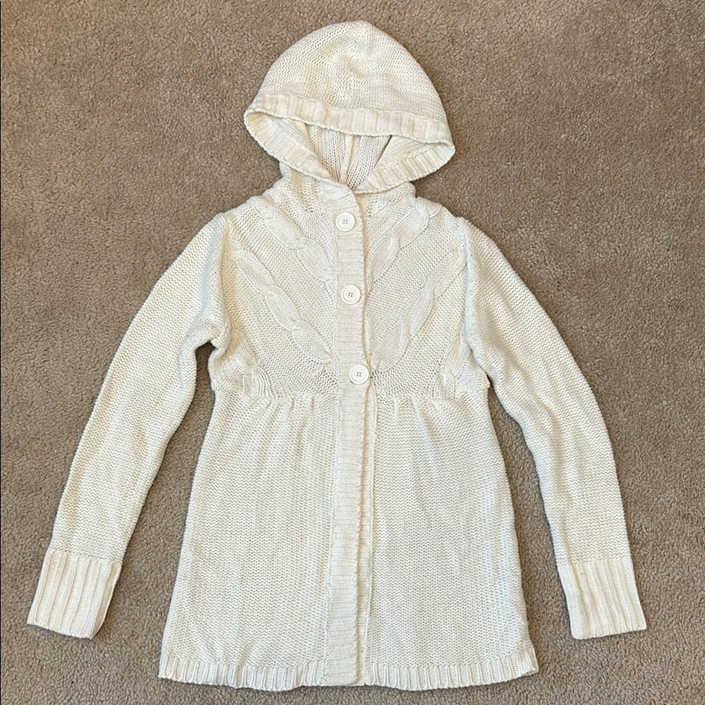 Motherhood Maternity Hooded Ivory Sweater - Size S